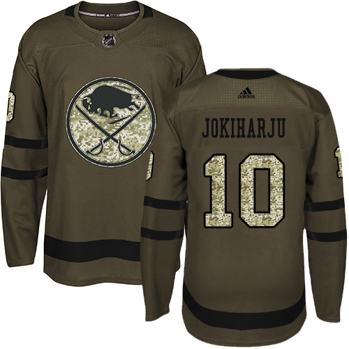 Adidas Sabres #10 Henri Jokiharju Green Salute to Service Stitched Youth NHL Jersey